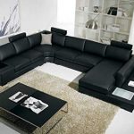 Image Unavailable. Image not available for. Color: T35 Black Bonded Leather  Sectional Sofa