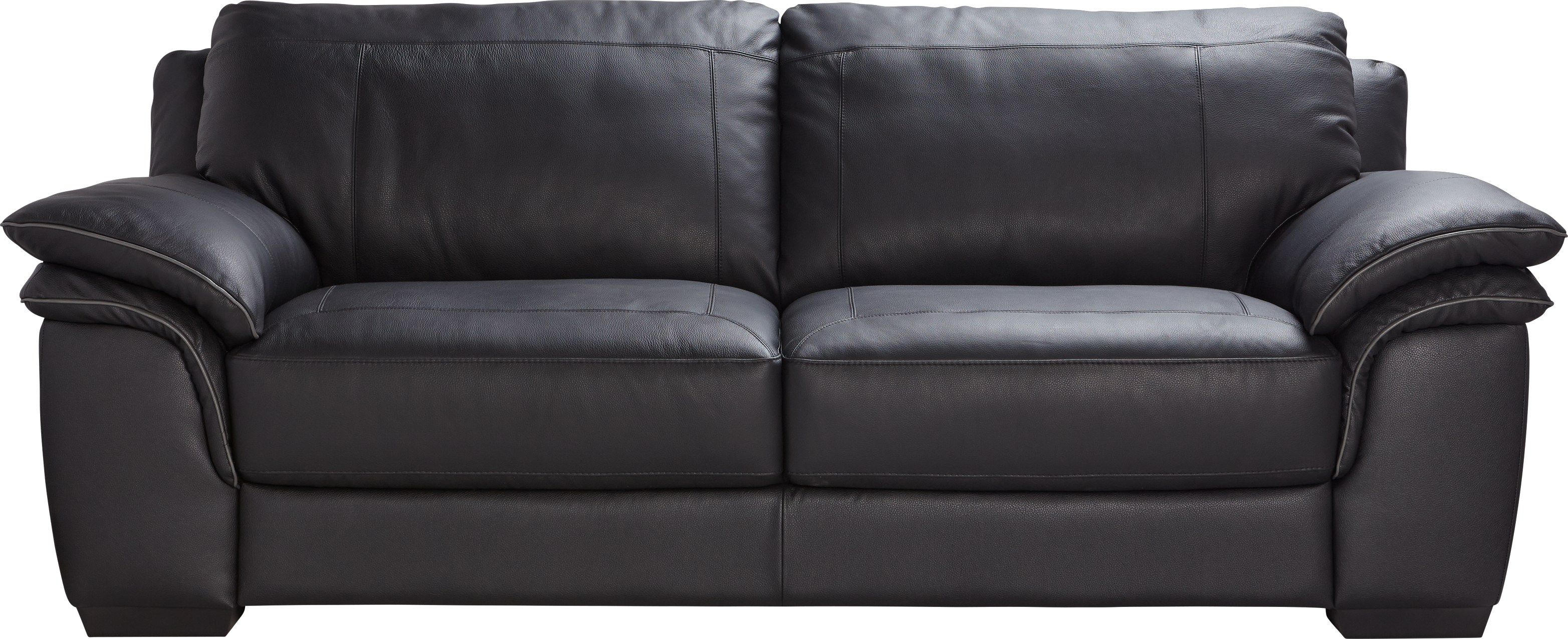 Cindy Crawford Home Grand Palazzo Black Leather Sofa - Leather Sofas (Black)