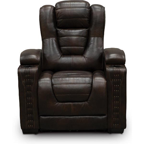 Mekong Brown Leather-Match Home Theater Power Recliner - Big-Chief