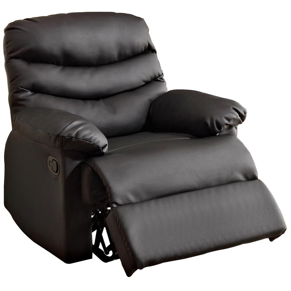 Furniture of America Pleasant Valley Black Bonded Leather Recliner-CM-RC6928BK  - The Home Depot