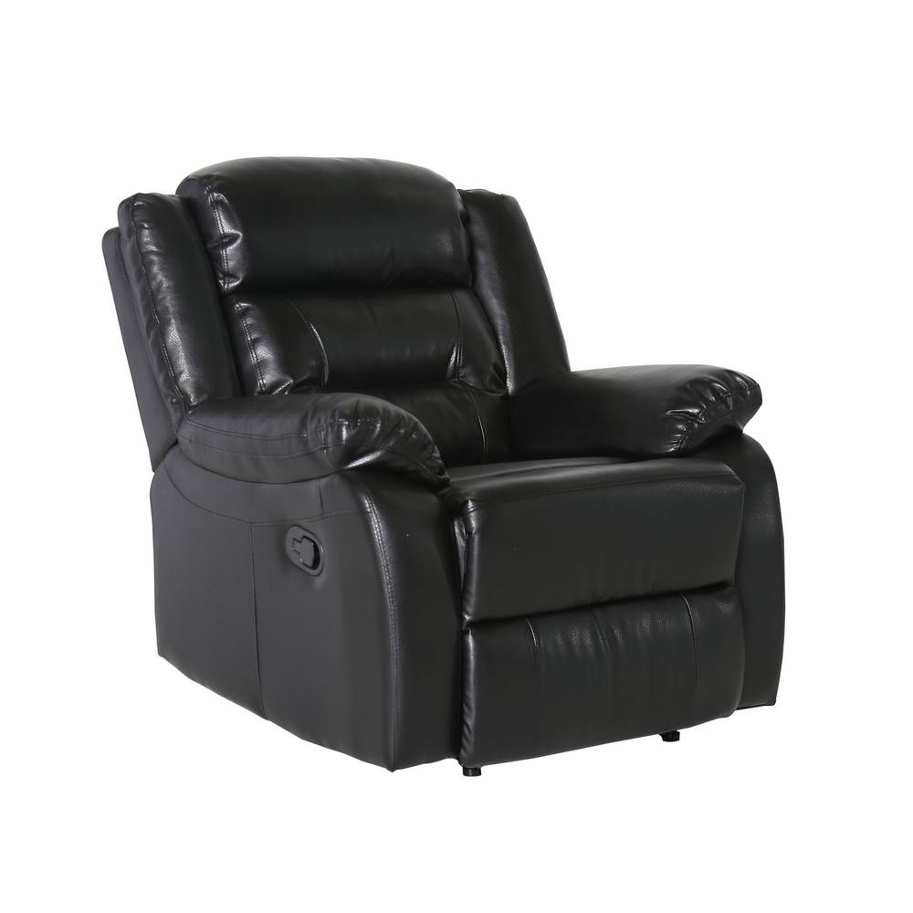 Furniture of America Simmons Black Bonded Leather Match Recliner Chair