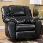 Image is loading BIG-Black-Leather-Rocker-Recliner-Armchairs-Arm-Chair-