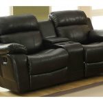 Marille Black Double Glider Reclining Loveseat w/Center Console,Homelegance