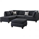 Florence Black Sectional Sofa with Ottoman