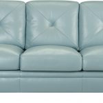 Cindy Crawford Home Marcella Spa Blue Leather Sofa - Leather Sofas (Blue)