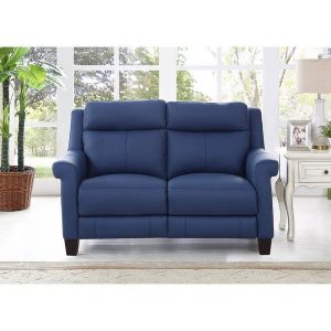 Shop Hydeline by Amax Dolce Top Grain Blue Leather Power Reclining