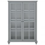 Home Decorators Collection Hamilton 60 in. H Grey Glass Door Bookcase-9787300270  - The Home Depot