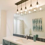 Green Vanity with Black Tiles - Contemporary - Bathroom