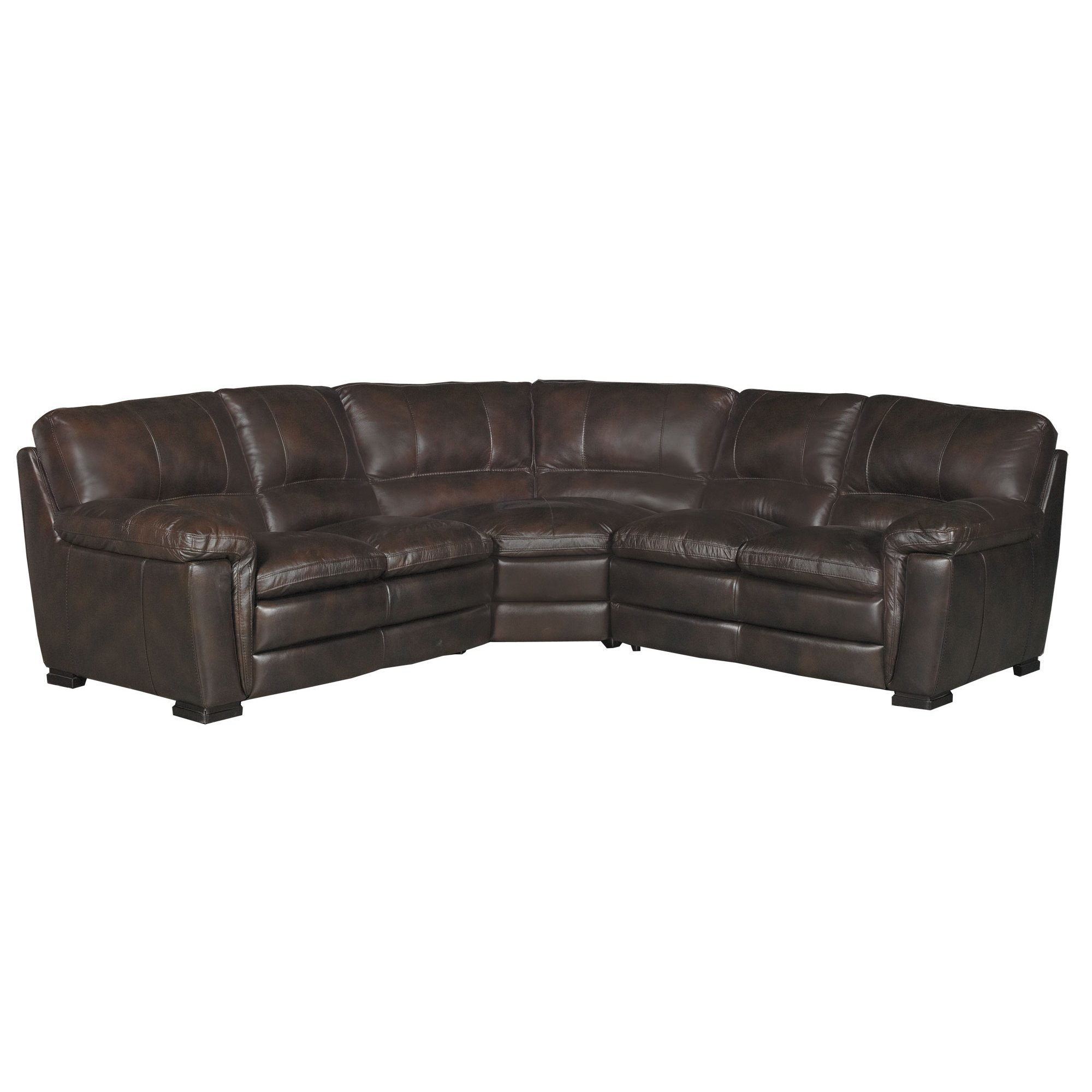 Contemporary 3 Piece Brown Leather Sectional Sofa - Tanner | RC Willey  Furniture Store