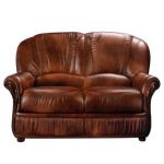 Florida Brown Leather Loveseat