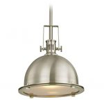 Design Classics Vaughn Satin Nickel Pendant Light with Bowl/Dome