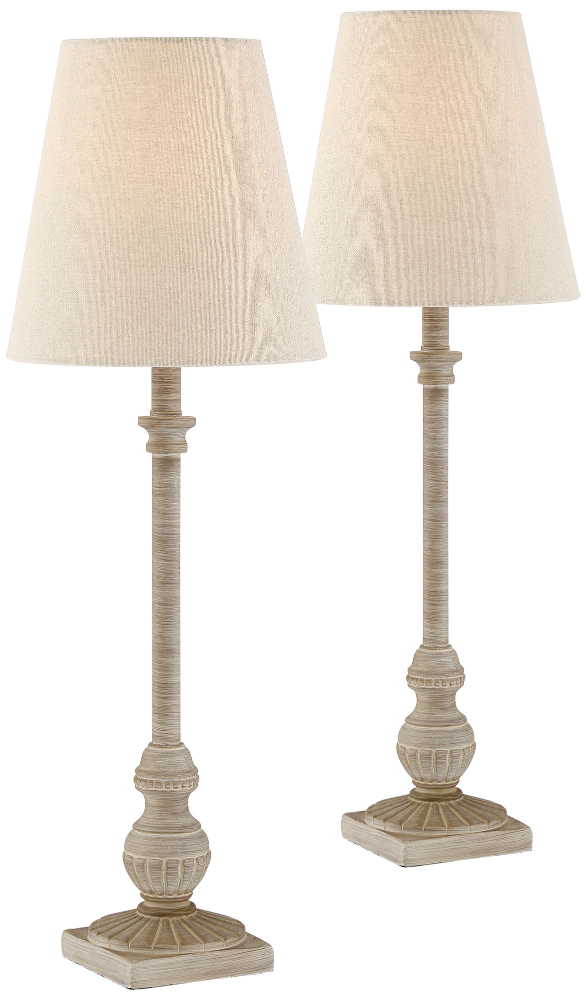 Loreno Whitewash Buffet Lamps Set of 2
