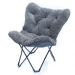 Overfilled Butterfly Chair - Ultra Plush Dark Gray Dorm Essentials Dorm  Seating Dorm Furniture