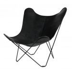 cuero - Leather Mariposa Butterfly Chair - black/Italian