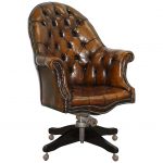 Restored 1920s Hillcrest Chesterfield Brown Leather Directors Captains Chair  A1 For Sale at 1stdibs