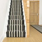 Image is loading Broad-10-Black-amp-Grey-Stripe-Stair-Carpet-