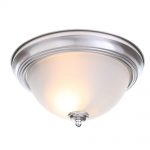 2-Light Brushed Nickel Flush Mount with Frosted Glass Shade (2-Pack)