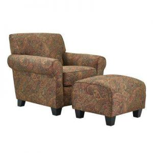 Winnetka Arm Chair and Ottoman in Paisley