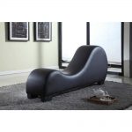 Black Faux Leather Chaise Lounge