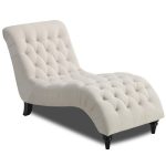 Britta Beige Button Tufted Traditional Chaise