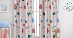 Melodieux Cartoon Trees Room Darkening Blackout Grommet Top Curtain/Drapes  for Kids Room, 52