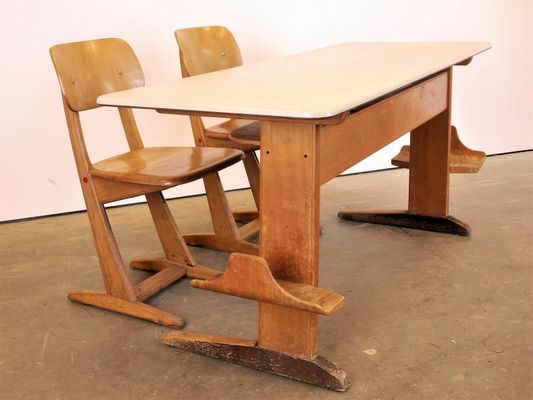Children's Desk and Chairs from Casala, 1960s for sale at Pamono