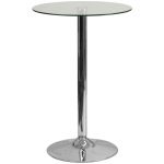 Round glass highboy cocktail table 35.5″ tall