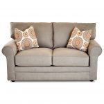 Comfy Casual Stationary Loveseat with Rolled Arms, Unattached Back and Welt  Detail by Klaussner
