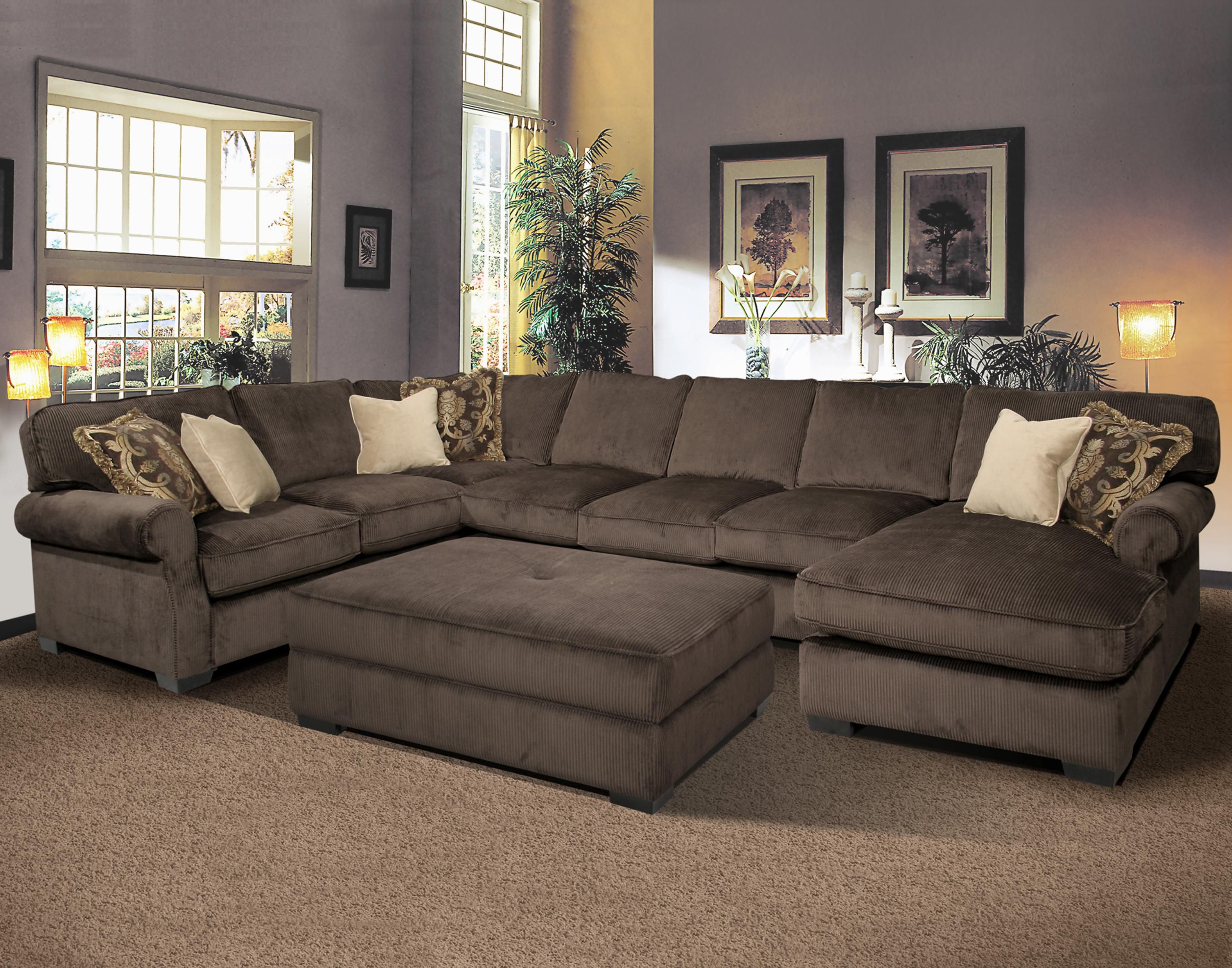 BIG AND COMFY Grand Island Large, 7 Seat Sectional Sofa with Right Side  Chaise by Fairmont Seating - Ruby Gordon Home Furnishings - Sofa Sectional  Rochester