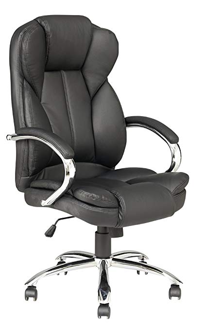 Ergonomic Home Office Chair, High Back PU Leather Computer Desk Chairs,  Task Rolling Swivel