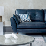 Iconica Palladium Sofa Zinc Modern leather sofa by French Connection