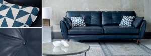 Iconica Palladium Sofa Zinc Modern leather sofa by French Connection