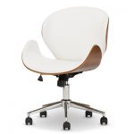 Bruce Modern And Contemporary Office Chair - White, Walnut Brown - Baxton  Studio : Target