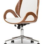 Baxton Studio Didier Modern & Contemporary Office Chair, Walnut/White