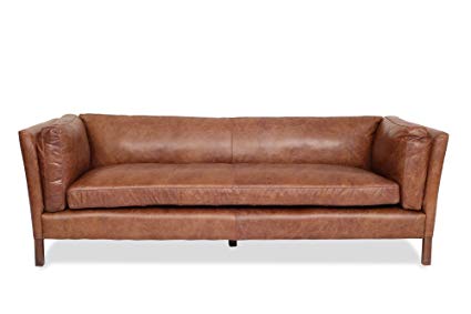 Edloe Finch Modern Leather Sofa - Mid Century Modern Couch - Top Grain  Brazilian Leather -