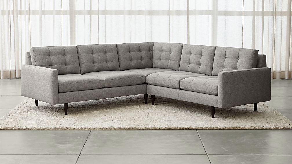 Petrie 2-Piece Corner Midcentury Sectional Sofa + Reviews | Crate and Barrel