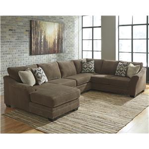 Benchcraft Justyna Contemporary 3-Piece Sectional with Left Chaise |  Wayside Furniture | Sectional Sofas