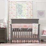 4 piece pink watercolor floral crib bedding set | 4 piece pink watercolor  floral baby bedding