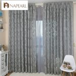 NAPEARL Modern decorative curtains jacquard gray curtains window curtain  for bedroom window blind