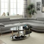 La foto se está cargando Grey-Faux-Leather-Curved-Sectional-Sofa-Couch -Round-