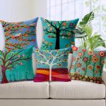 28 Styles Pastoral Flowers Trees Bird Cushion Covers Tropical Plants Green  Leaves Cushion Pillow Cover Sofa Linen Cotton Pillow Case Gift Patio  Furniture