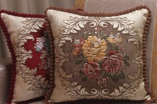 CURCYA Chenille Fabric Jacquard Embroidered Cushion Covers Royal Elegant  Classic Floral Home Decorative Luxury Pillow Cover