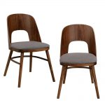 Handy Living Georgetown Walnut Armless Dining Chair with Cut-Out Wood Back  and Seat in