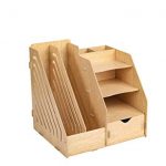 HomJoy Multi-Functional Wooden Desktop Organiser, DIY Desk Tidy Stationary  Storage Cabinet with 2