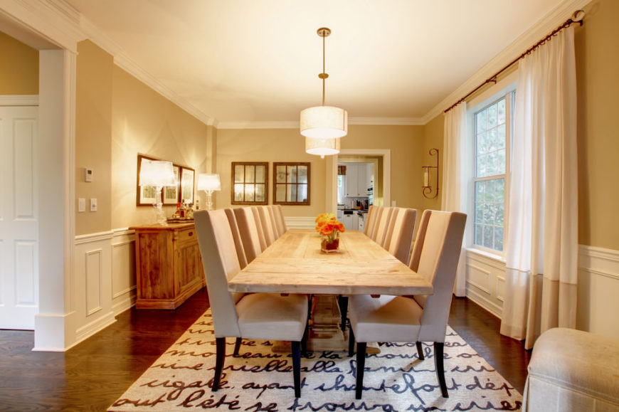 Dining room with area rug