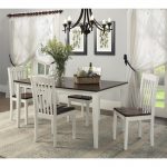 Dorel Living Shiloh 5-Piece Creamy White / Rustic Mahogany Dining Set-DA7358  - The Home Depot