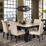 Standard Furniture Gateway White 7 Piece Dining Room Set w/ Parsons Chairs  in Dark Chicory