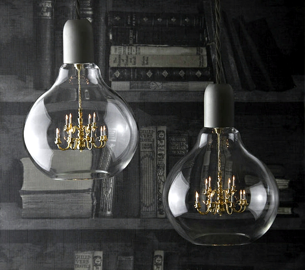 Mini crystal chandelier in a light bulb u2013 the Edison lamp | Interior