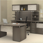 Custom Mayline Sterling Textured Driftwood Executive Office Furniture