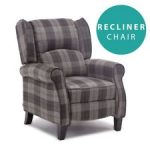 item 1 EATON WING BACK FIRESIDE CHECK FABRIC RECLINER ARMCHAIR SOFA LOUNGE  CINEMO CHAIR -EATON WING BACK FIRESIDE CHECK FABRIC RECLINER ARMCHAIR SOFA  LOUNGE